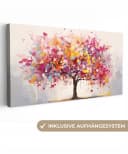 OneMillionCanvasses® Leinwandbild Panorama Aquarell Baum Kunst Abstrakt Bild 2