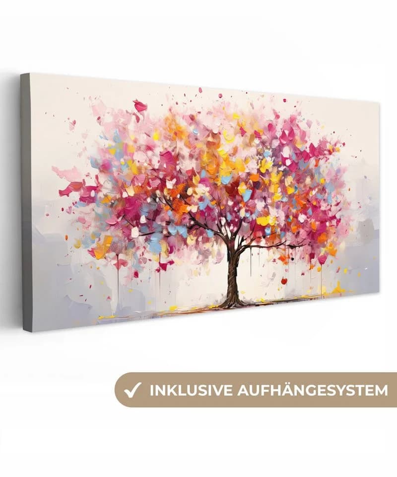 OneMillionCanvasses® Leinwandbild Panorama Aquarell Baum Kunst Abstrakt - Bild 2