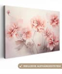OneMillionCanvasses Leinwandbild Rosa Blumen Aquarell 30x20 cm Bild 2