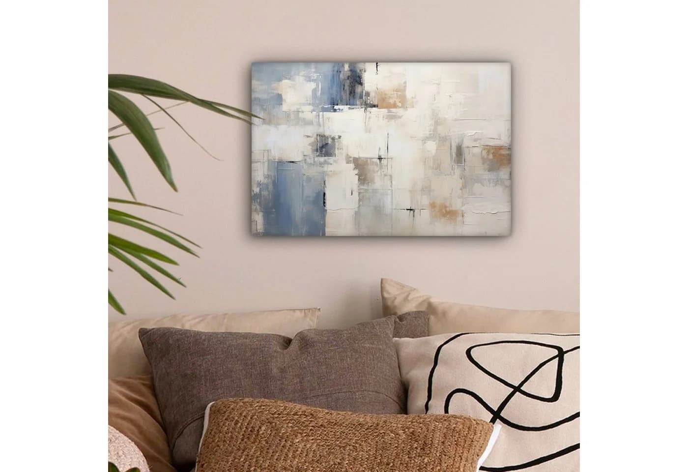 OneMillionCanvasses® Leinwandbild Aquarell Abstrakt Blau Grau 30x20 cm