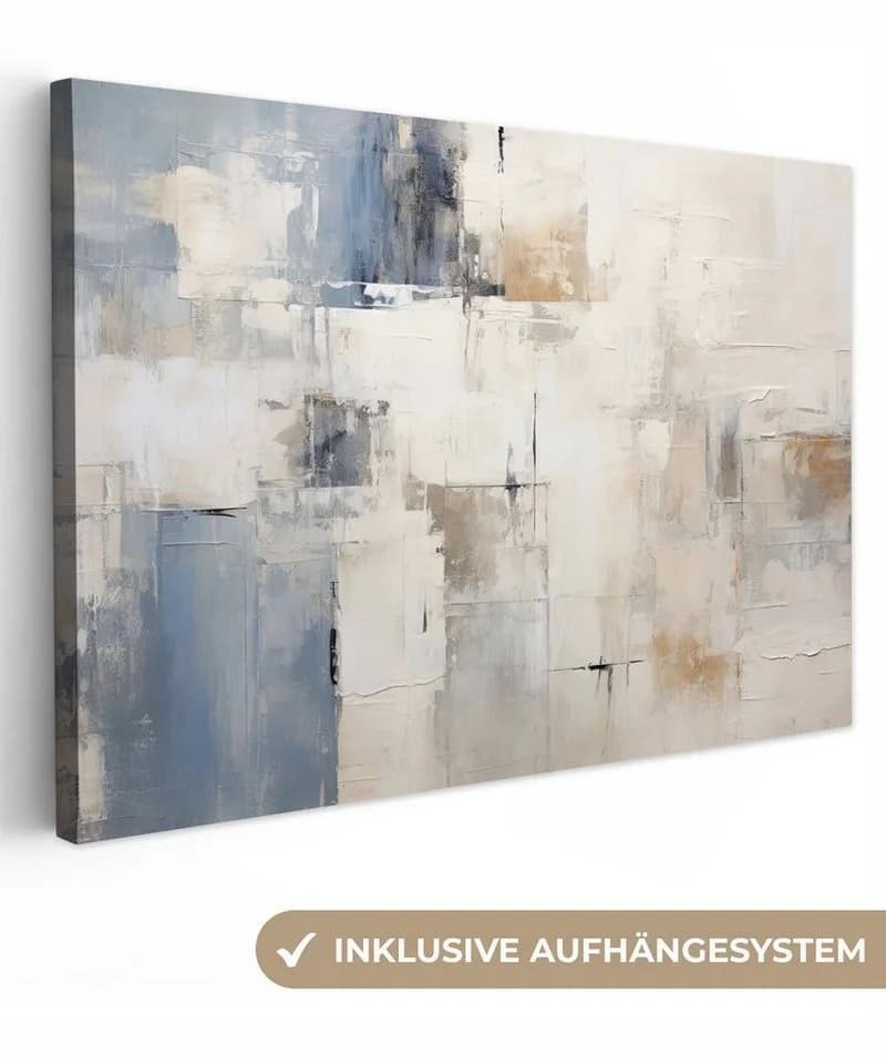 OneMillionCanvasses® Leinwandbild Aquarell Abstrakt Blau Grau 30x20 cm - Bild 2