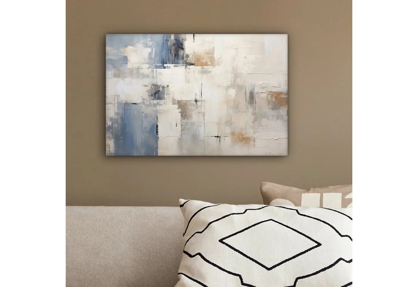 OneMillionCanvasses® Leinwandbild Aquarell Abstrakt Blau Grau 30x20 cm - Bild 4
