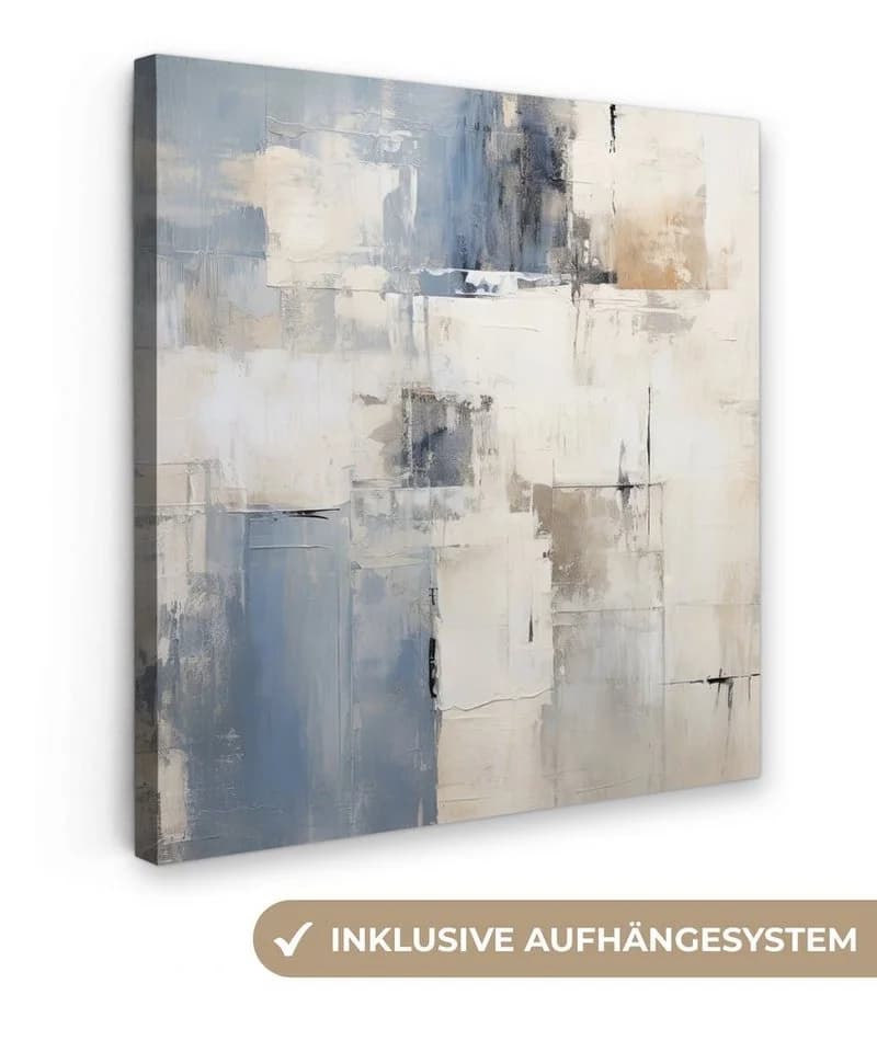 OneMillionCanvasses® Leinwandbild Aquarell Abstrakt Blau Grau 20x20 cm - Bild 2