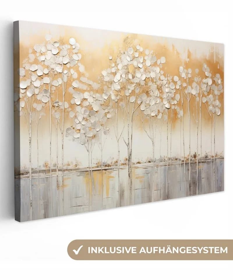 OneMillionCanvasses® Leinwandbild Bäume Acryl Natur 30x20 cm - Bild 2