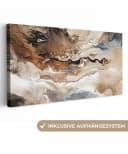OneMillionCanvasses® Leinwandbild Panorama Abstrakt Beige Modern Bild 2