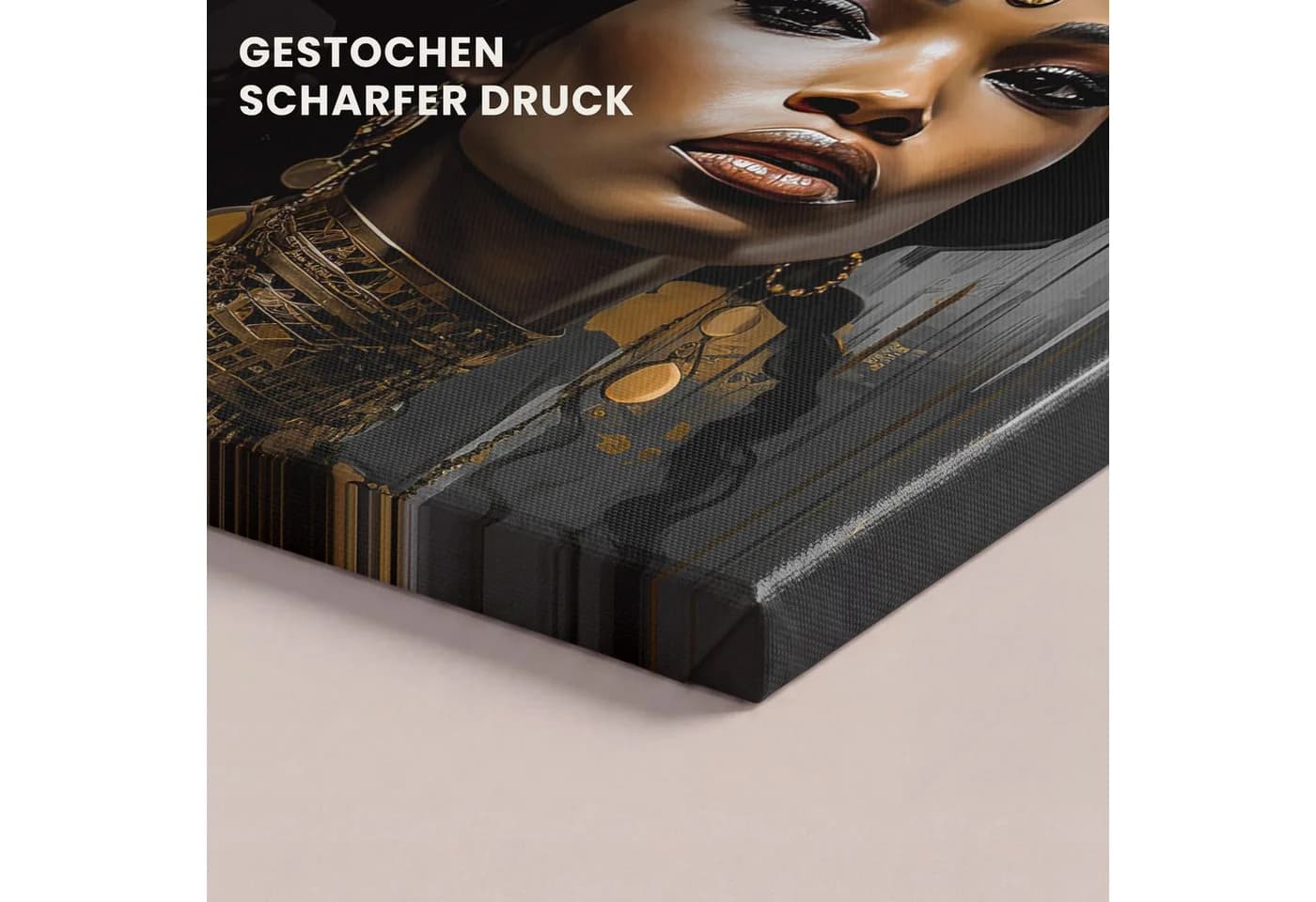 OneMillionCanvasses® Leinwandbild Frau Gold Schwarz Luxus Porträt - Bild 3