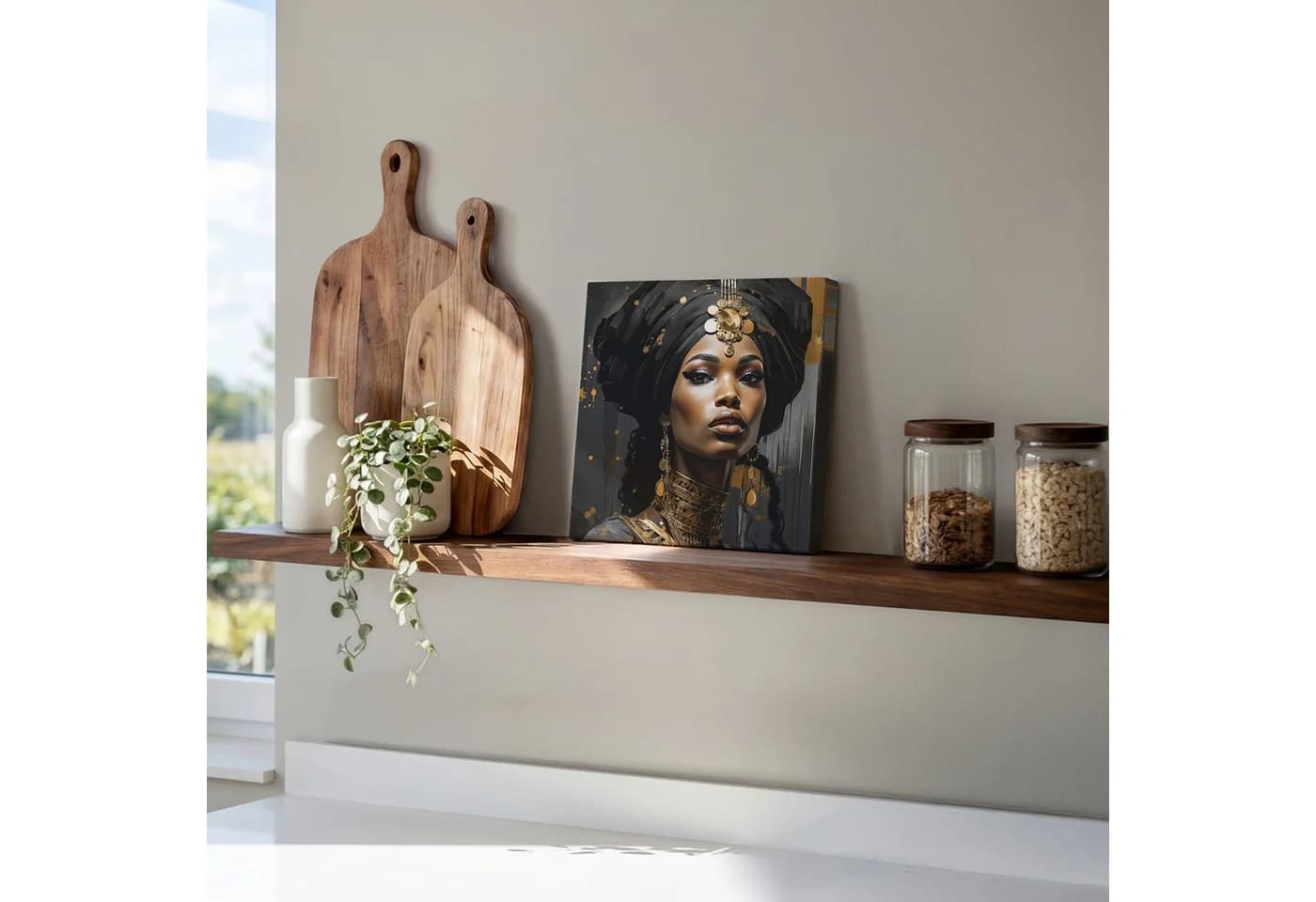 OneMillionCanvasses® Leinwandbild Frau Gold Schwarz Luxus Porträt - Bild 5