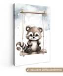OneMillionCanvasses Leinwandbild Waschbär Motiv Bunt Bild 2