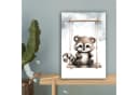OneMillionCanvasses Leinwandbild Waschbär Motiv Bunt Bild 5