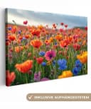 OneMillionCanvasses® Leinwandbild Blumen - Mohnblumen - Farbenfroh - Natur Bild 2