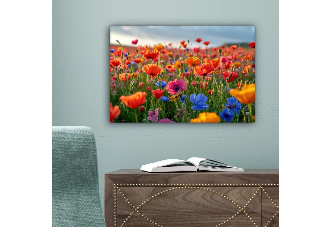 OneMillionCanvasses® Leinwandbild Blumen - Mohnblumen - Farbenfroh - Natur - Bild 5
