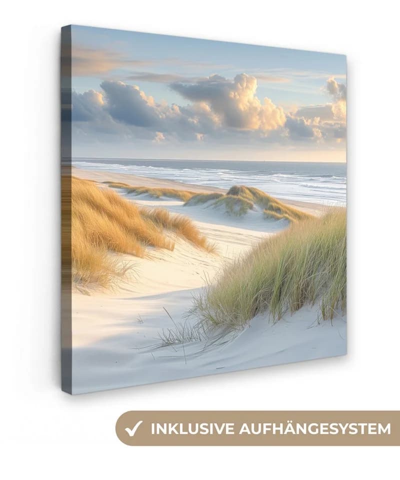 OneMillionCanvasses® Leinwandbild Strand Dünen Wattenmeer 20x20 cm - Bild 2