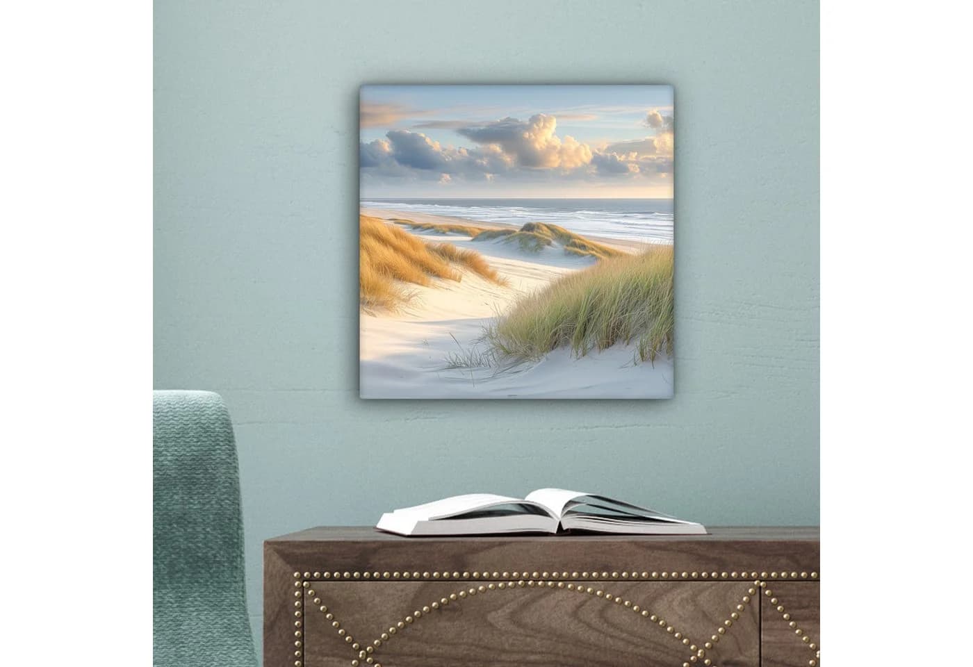 OneMillionCanvasses® Leinwandbild Strand Dünen Wattenmeer 20x20 cm - Bild 5