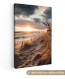 OneMillionCanvasses® Leinwandbild Strand Dünen Meer Sand Hochgras Fotodruck Bild 2