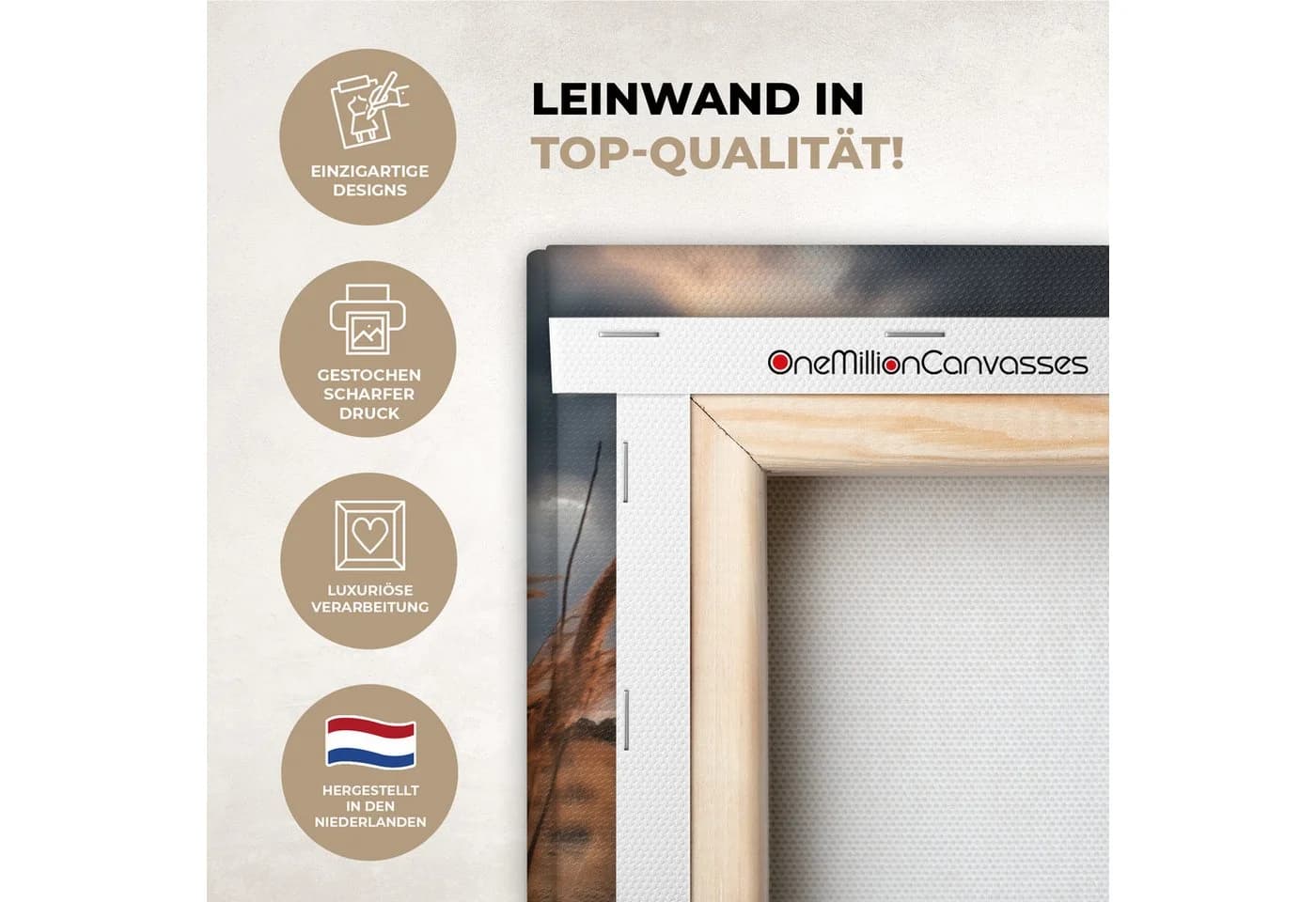 OneMillionCanvasses® Leinwandbild Strand Dünen Meer Sand Hochgras Fotodruck - Bild 3