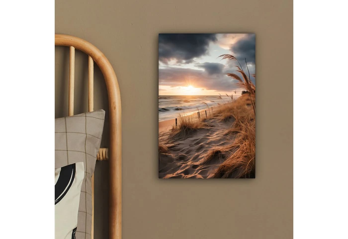 OneMillionCanvasses® Leinwandbild Strand Dünen Meer Sand Hochgras Fotodruck - Bild 4