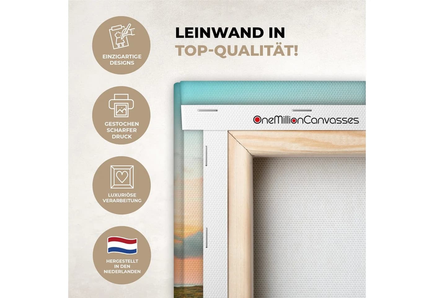 OneMillionCanvasses® Leinwandbild Leuchtturm Strand Motiv Bunt - Bild 3