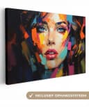 OneMillionCanvasses® Leinwandbild Frau Farbenfroh Porträt Bild 2
