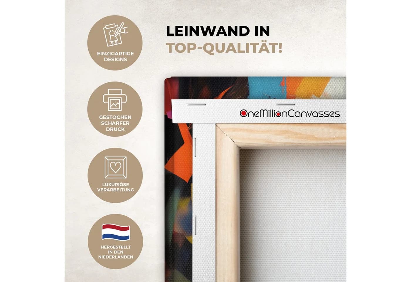 OneMillionCanvasses® Leinwandbild Frau Farbenfroh Porträt - Bild 3