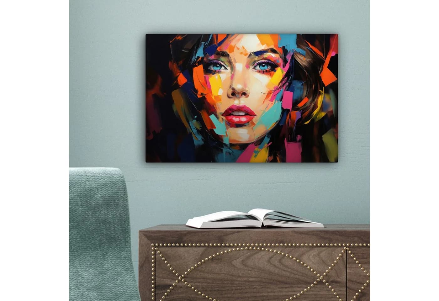 OneMillionCanvasses® Leinwandbild Frau Farbenfroh Porträt - Bild 5