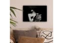 OneMillionCanvasses Leinwandbild Frau Leopard Schwarz-Weiß Bild 1
