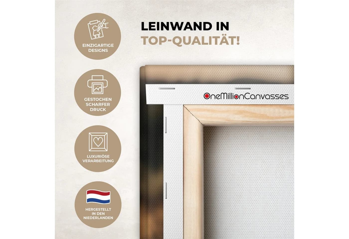 OneMillionCanvasses® Leinwandbild Pferd Braun Natur Weide Tier Fotodruck Wand Dekoration - Bild 3