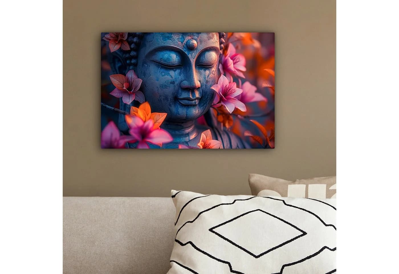 OneMillionCanvasses Leinwandbild Buddha Blumen 30x20 cm - Bild 4