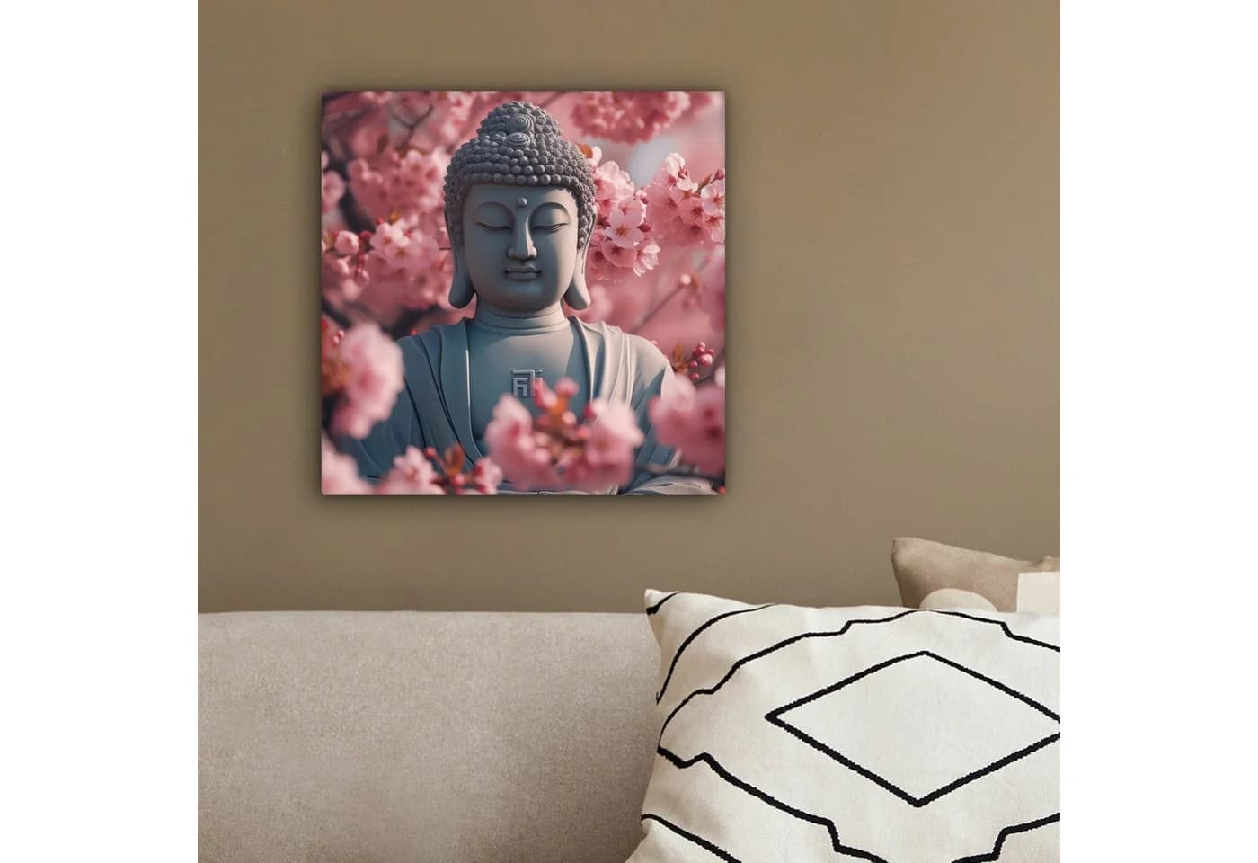 OneMillionCanvasses Leinwandbild Buddha Sakura 20x20 cm - Bild 4