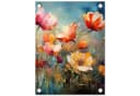 OnlyWow Gartenposter Blumen Aquarell PVC wetterfest Bild 2