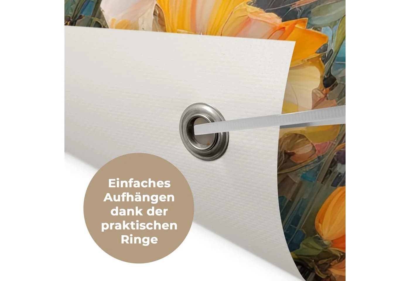 OnlyWow Gartenposter Blumen Aquarell PVC wetterfest - Bild 5