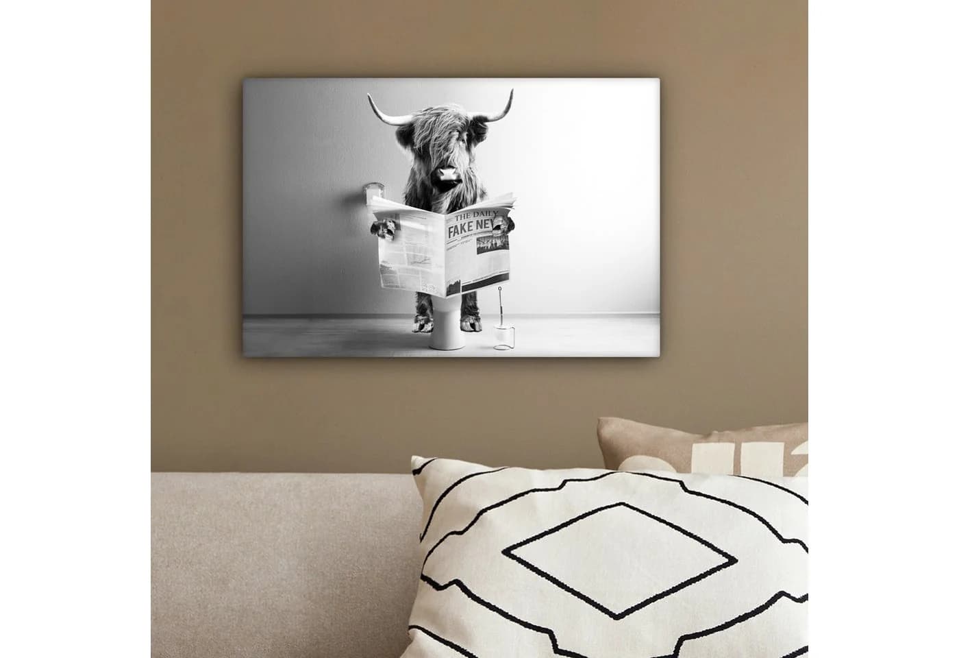 OneMillionCanvasses Leinwandbild Schottischer Highlander Grau Humor - Bild 4