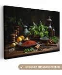OneMillionCanvasses® Leinwandbild Kräuter-Stillleben Schwarz Bild 2