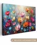 OneMillionCanvasses Leinwandbild Blumen Bunt Abstrakt 30x20 cm Bild 2