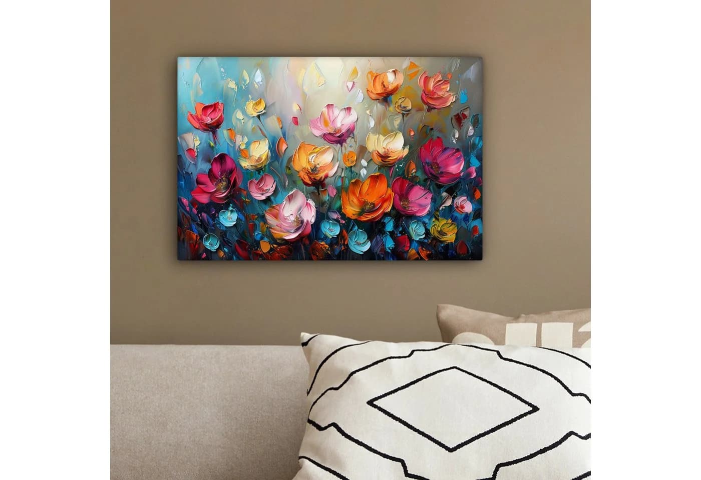 OneMillionCanvasses Leinwandbild Blumen Bunt Abstrakt 30x20 cm - Bild 4