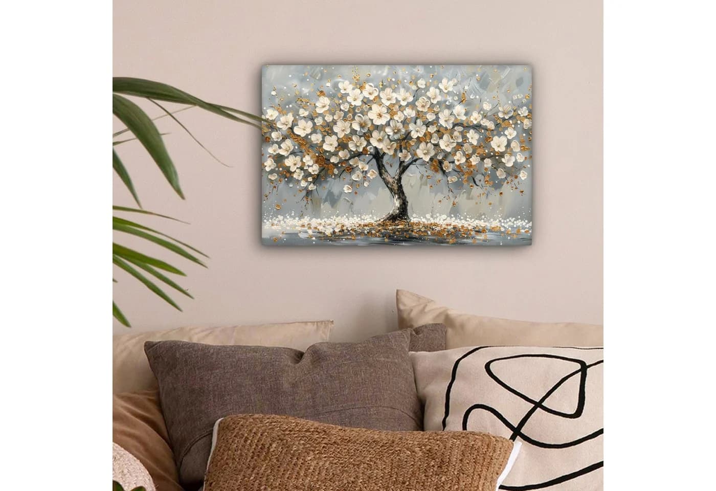 OneMillionCanvasses® Leinwandbild Abstrakt Baum Gold