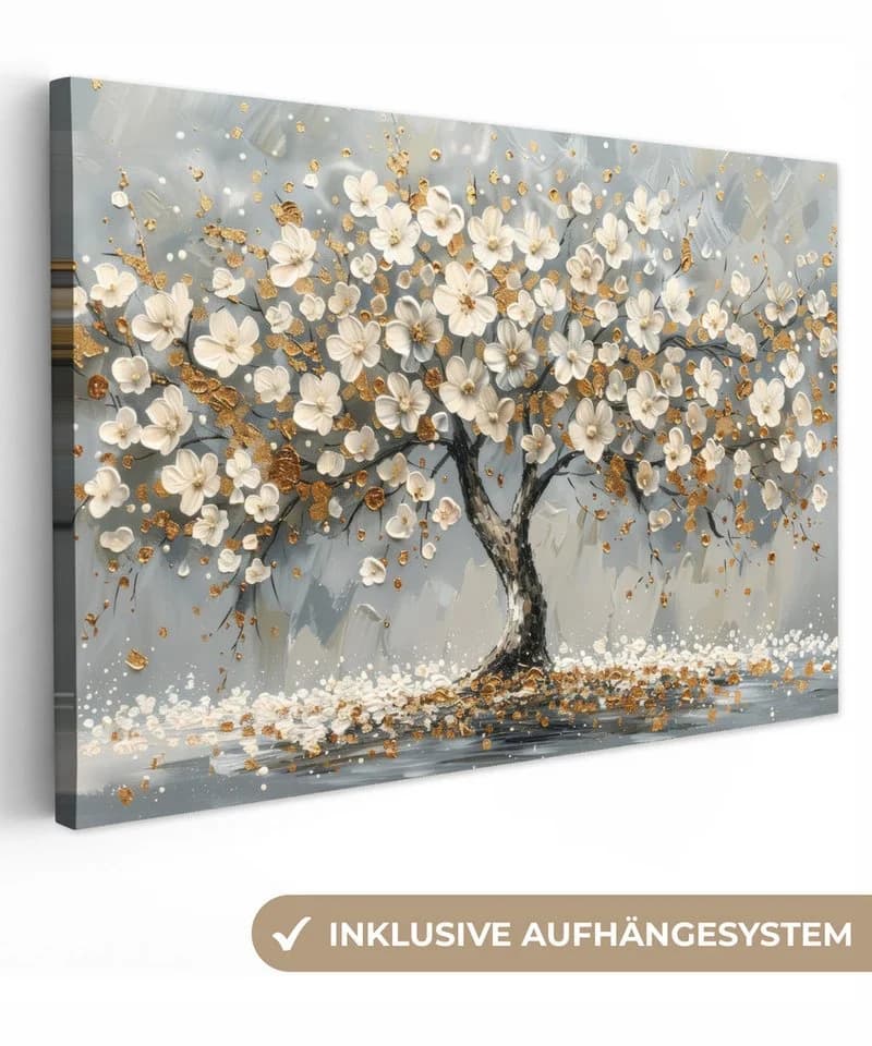 OneMillionCanvasses® Leinwandbild Abstrakt Baum Gold - Bild 2
