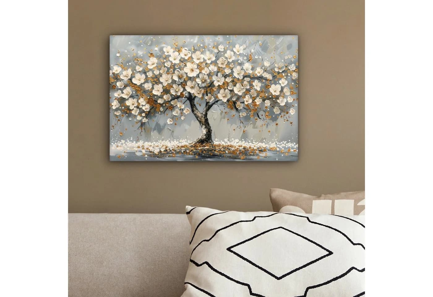 OneMillionCanvasses® Leinwandbild Abstrakt Baum Gold - Bild 4