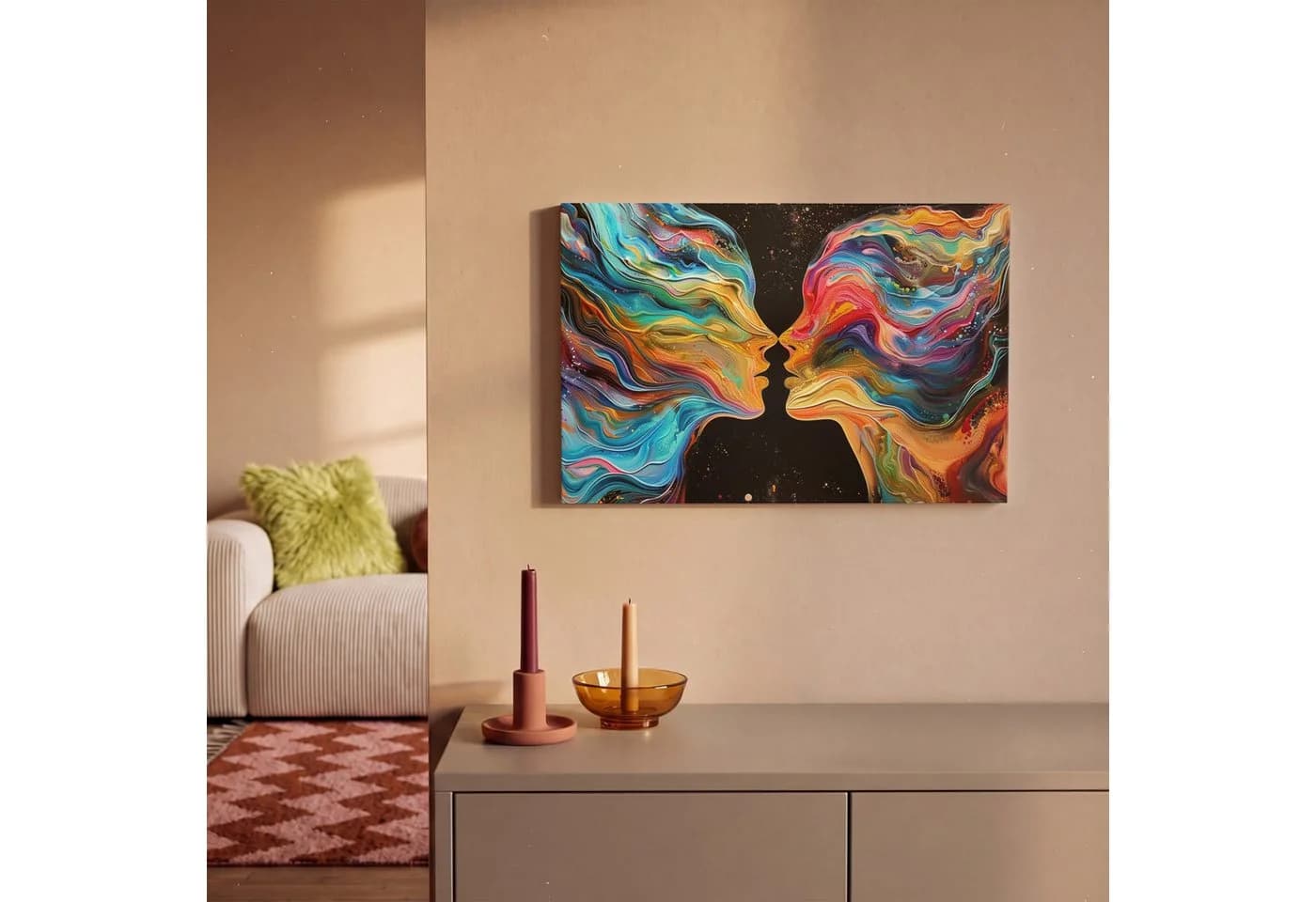 OneMillionCanvasses® Leinwandbild Abstrakt Bunt 30x20 cm