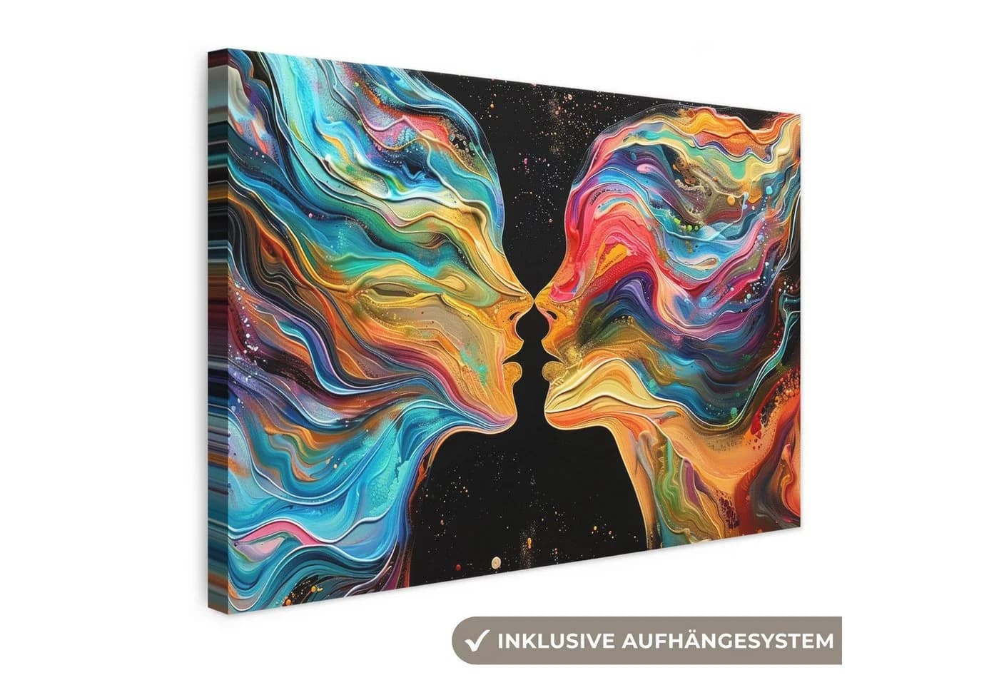 OneMillionCanvasses® Leinwandbild Abstrakt Bunt 30x20 cm - Bild 2