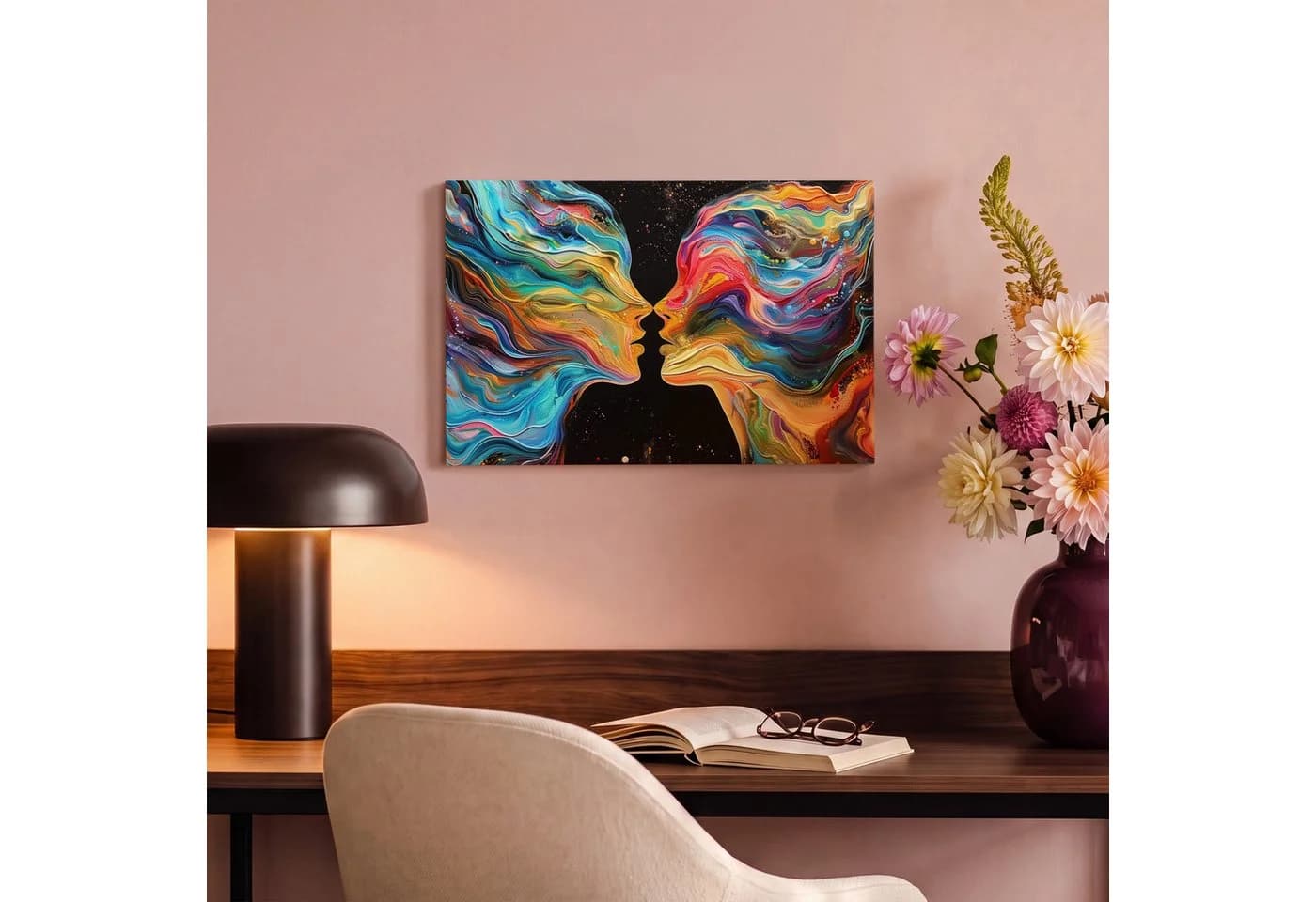 OneMillionCanvasses® Leinwandbild Abstrakt Bunt 30x20 cm - Bild 4