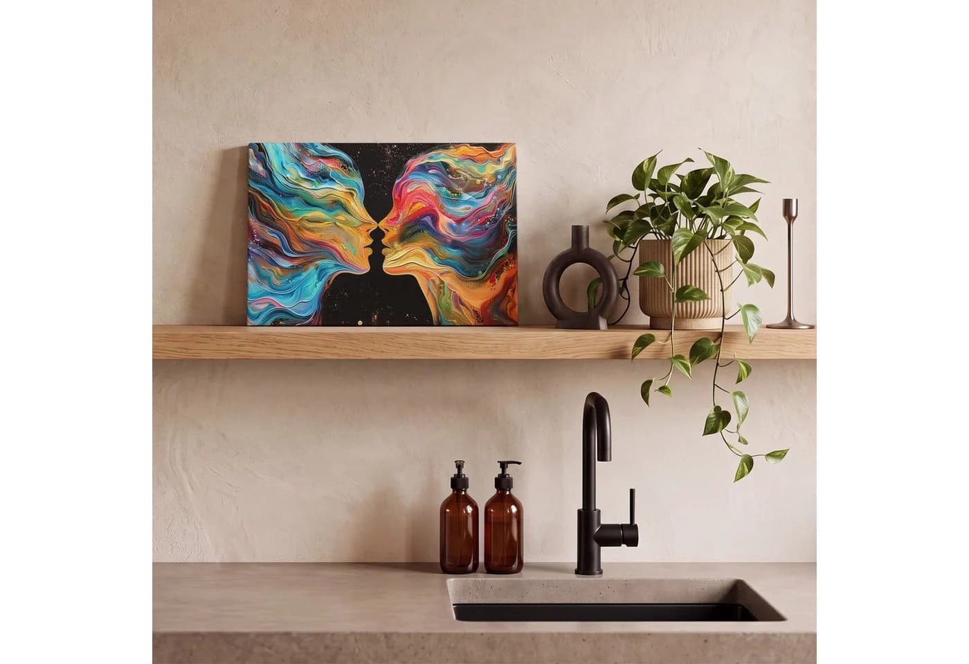 OneMillionCanvasses® Leinwandbild Abstrakt Bunt 30x20 cm - Bild 5