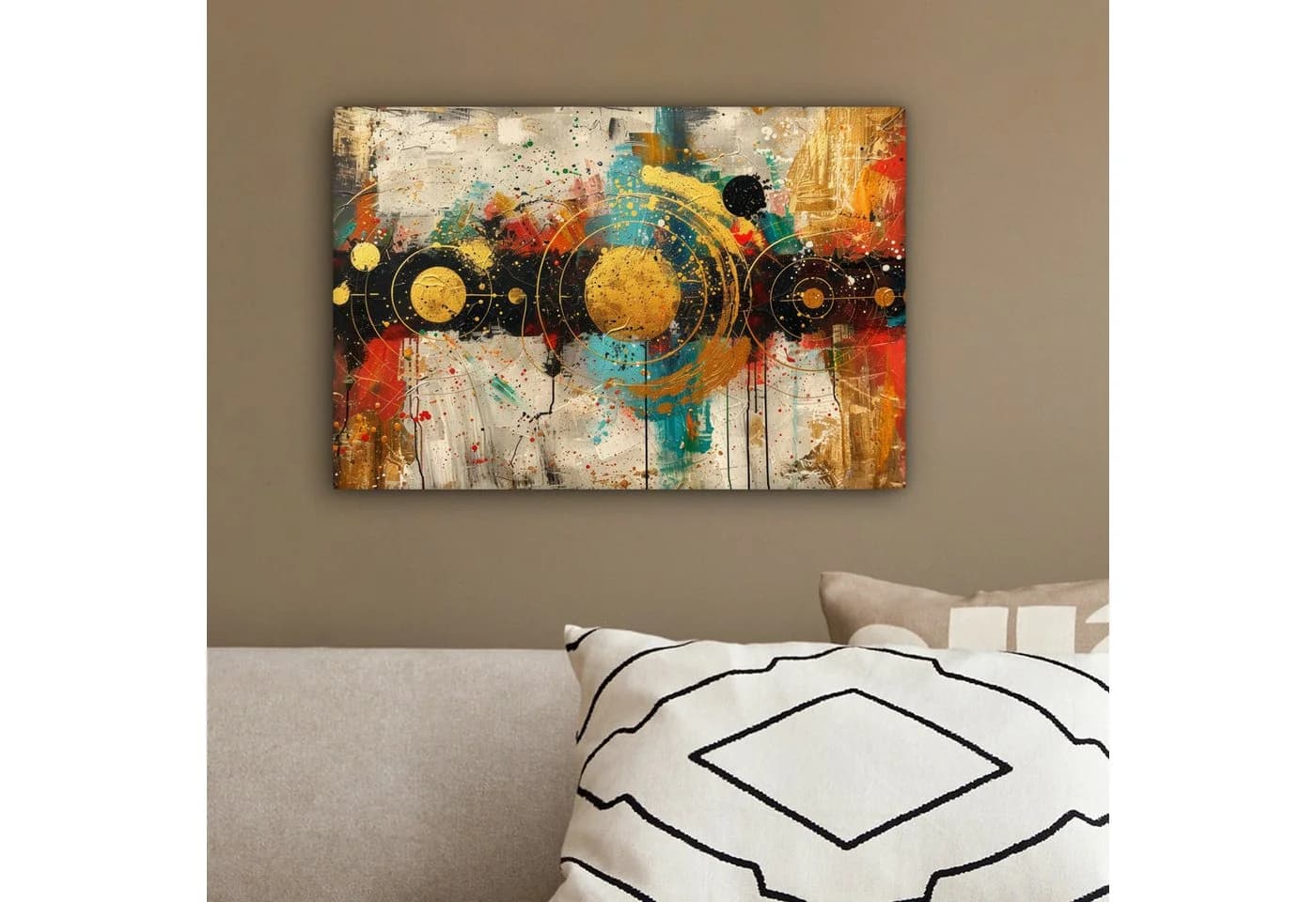 OneMillionCanvasses® Leinwandbild Abstrakt Gold 30x20 cm - Bild 4