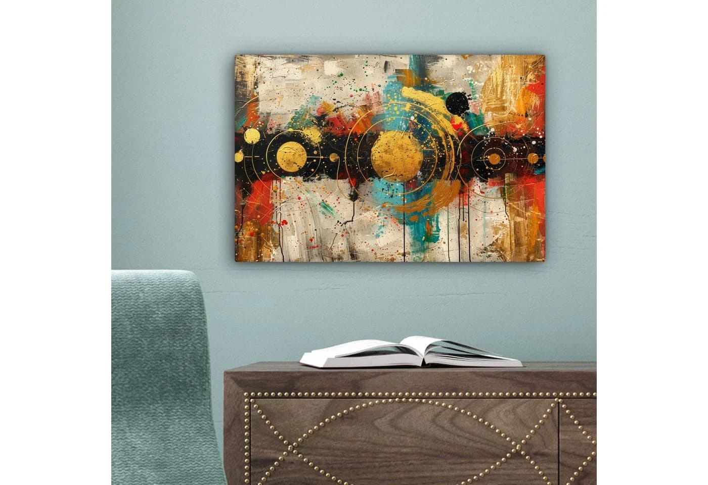 OneMillionCanvasses® Leinwandbild Abstrakt Gold 30x20 cm - Bild 5