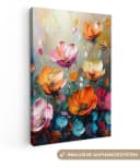 OneMillionCanvasses® Leinwandbild Blumen Bunt Abstrakt Bild 2