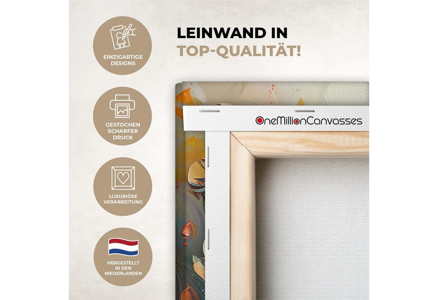 OneMillionCanvasses® Leinwandbild Blumen Bunt Abstrakt - Bild 3