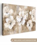 OneMillionCanvasses® Leinwandbild Blumen Beige Modern Retro Bild 2
