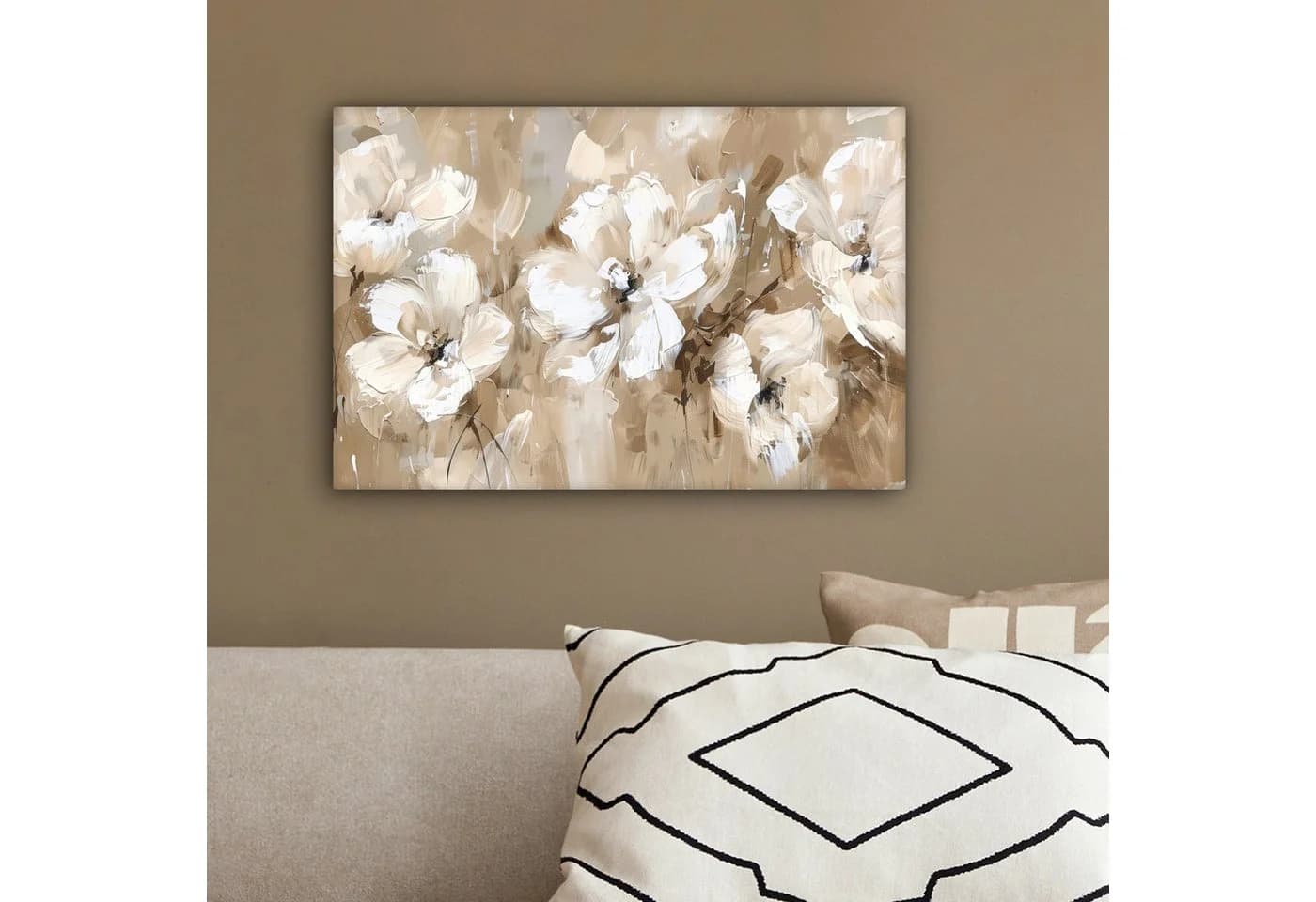 OneMillionCanvasses® Leinwandbild Blumen Beige Modern Retro - Bild 4