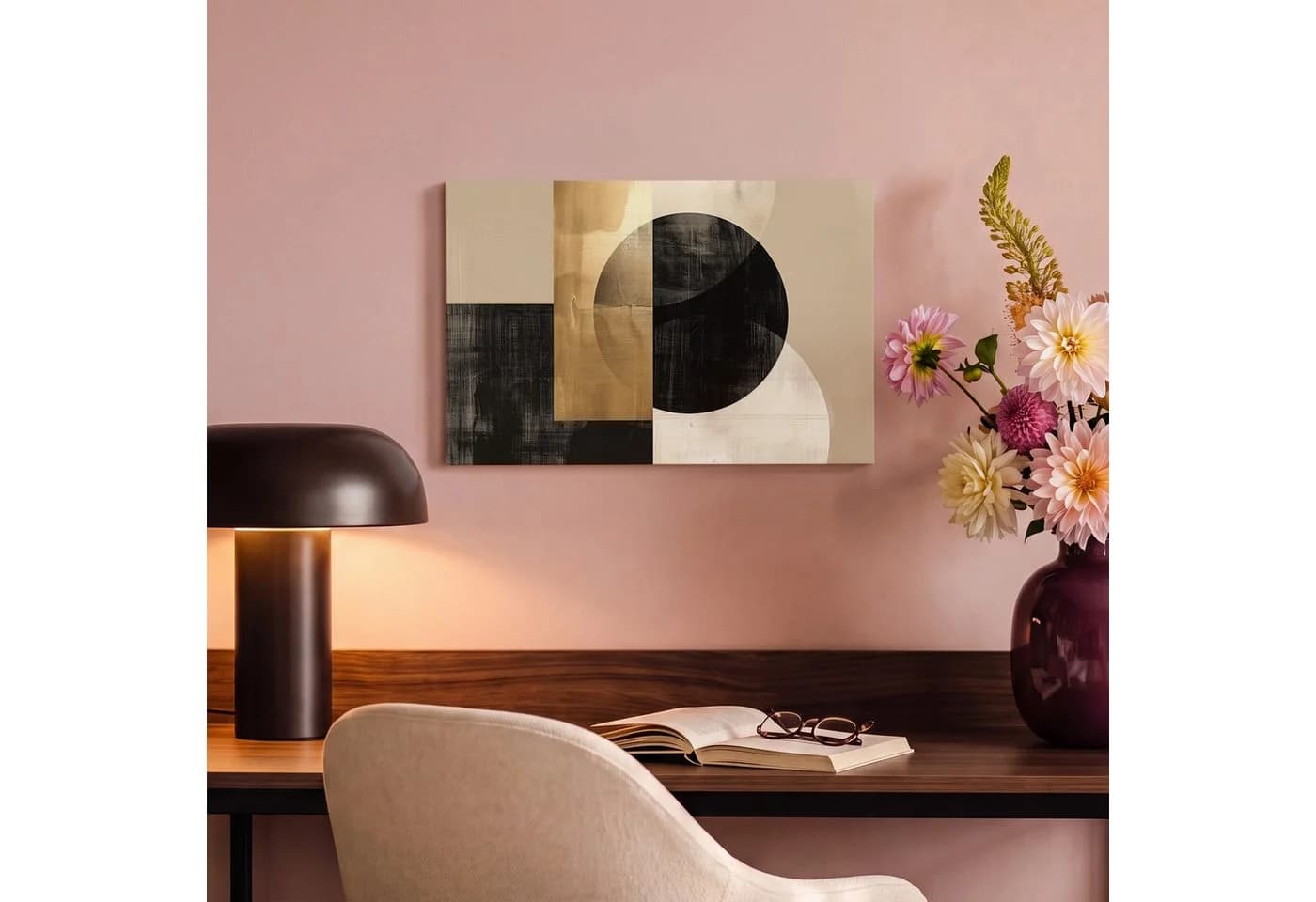 OneMillionCanvasses® Leinwandbild Abstrakt Modern Schwarz Gold Fotodruck 30x20 cm - Bild 4