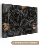 OneMillionCanvasses® Leinwandbild Rosen Schwarz Gold Fotodruck 30x20 cm Bild 2