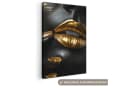 OneMillionCanvasses® Leinwandbild Lippen - Gold - Abstrakt - Schwarz - Frau Bild 2